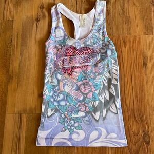 Heart Sequin Ribbed Tank XS
